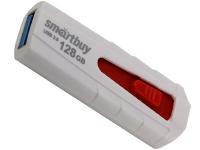 USB Flash Drive 128Gb - SmartBuy Iron White-Red SB128GBIR-W3