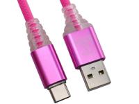 Аксессуар Liberty Project USB - Type-C Змея 1m LED TPE Pink 0L-00038894