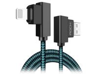 Аксессуар Rock Lightning to USB Dual-end L-shape 2m Blue