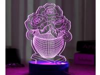 3D лампа Veila 3D Ваза с цветами 1048