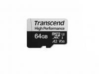 Карта памяти 64Gb - Transcend MicroSDXC UHS-I U3 A2 TS64GUSD330S