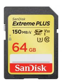 Карта памяти 64Gb - SanDisk Extreme Plus - Secure Digital XC Class 10 UHS-I SDSDXW6-064G-GNCIN
