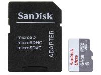 Карта памяти 64Gb - SanDisk Ultra Micro Secure Digital HC - Class 10 UHS-1 SDSQUNS-064G-GN6TA с переходником под SD (Оригинальная!