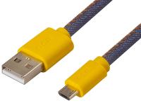 Аксессуар Greenconnect USB 2.0 AM - Micro B 5pin 1m Yellow-Blue GCR-50699