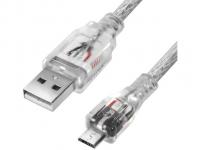 Аксессуар Greenconnect USB 2.0 AM - Micro B 5pin 0.75m Transparent GCR-UA2MCB2-BB2S-0.75m
