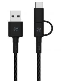 Аксессуар Xiaomi AL403 2 in 1 USB Type-C - Micro ZMI 100cm Black