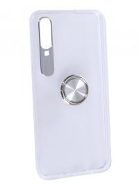 Аксессуар Чехол для Samsung Galaxy A70 DF Plastic + Silicone с кольцом-держателем Silver sTRing-05