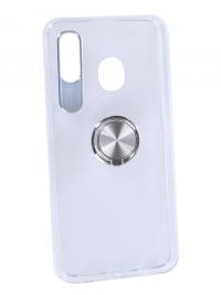 Аксессуар Чехол для Samsung Galaxy A20/A30 DF Plastic + Silicone с кольцом-держателем Silver sTRing-02